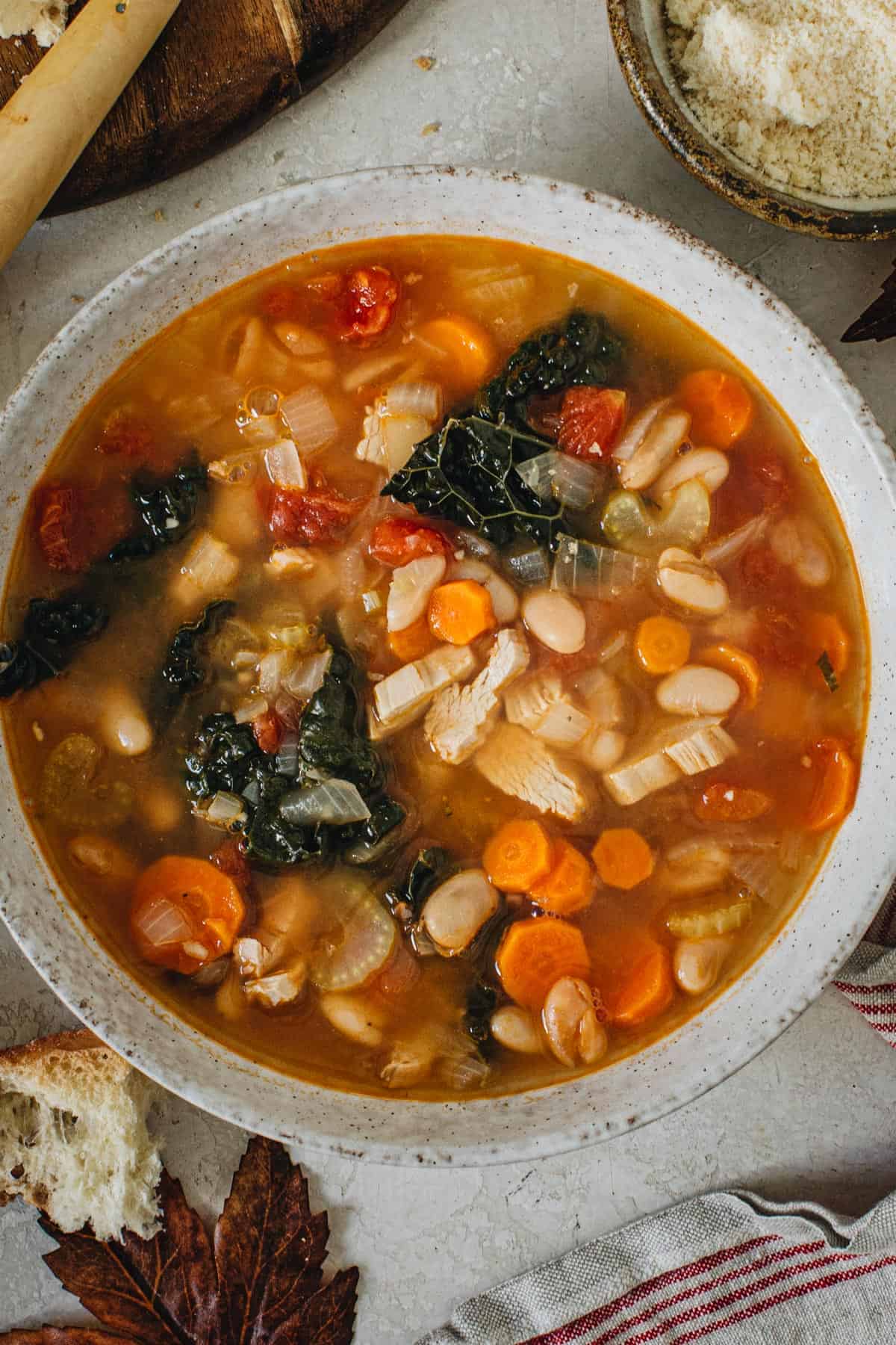 Tuscan White Bean Soup with Turkey